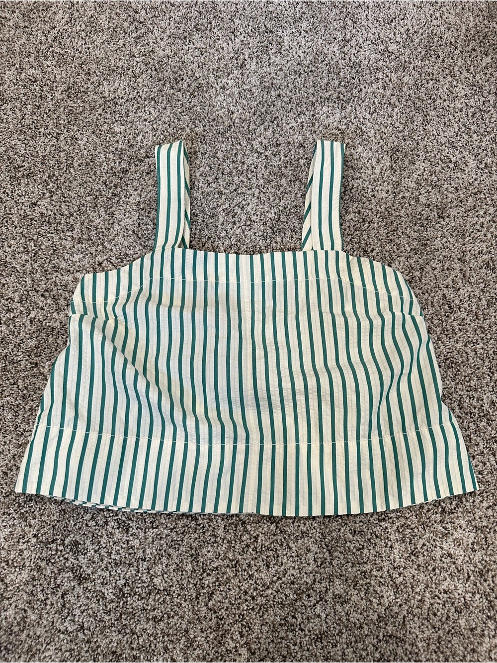 Banana Republic Green Cream Striped Swing Tank Top Small